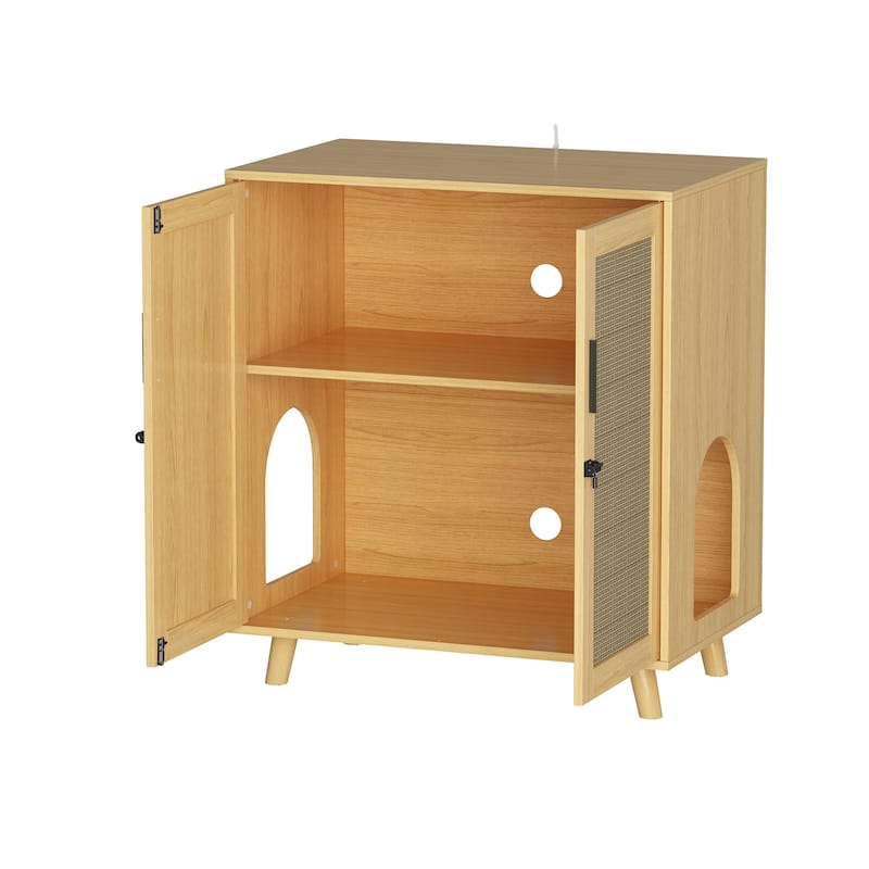 Buffet Cat Litter Box Enclosure Cabinet Hidden Cat Washroom Furniture