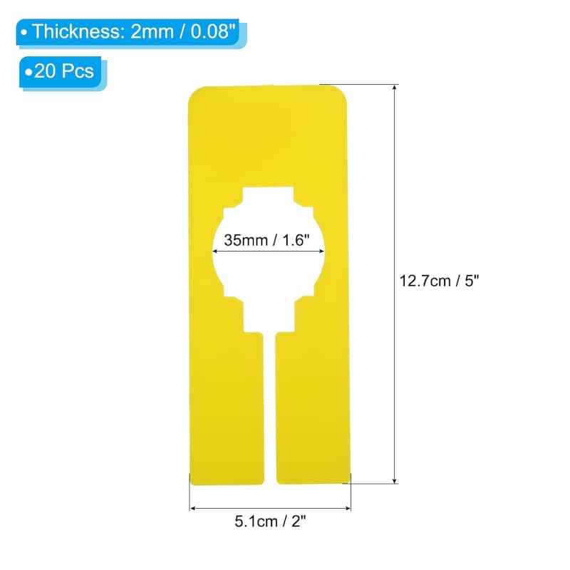 20pcs Clothes Dividers, Clothing Rack Dividers Rectangle Separator - Yellow