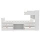 preview thumbnail 7 of 15, Full Size Captain Platform Bed Frame with Storage Bookcases and Shelves, Four Drawers,White