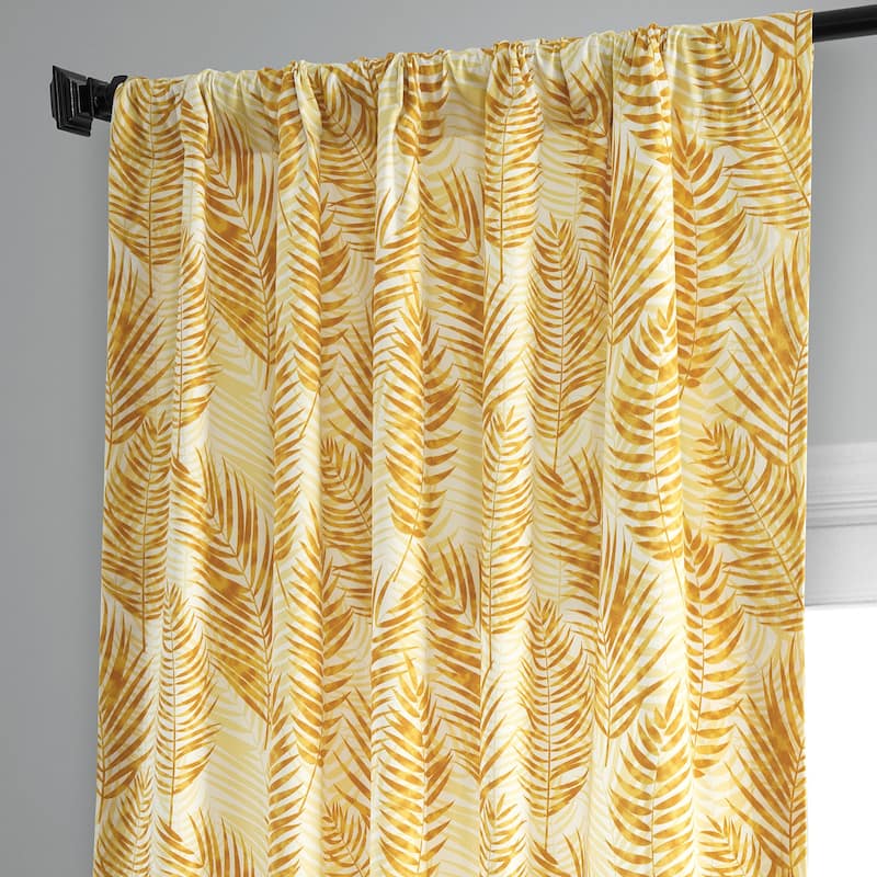 Exclusive Fabrics Ginsberg Modern Botanical Printed Cotton Room Darkening Curtains - Single Panel (1 Panel)