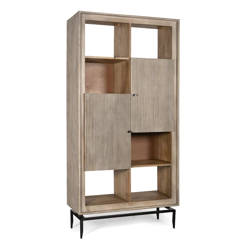 Camilo 72" High 2 Door Accent Cabinet - 35.5 x 16 x 71.5 - Grey/Brown