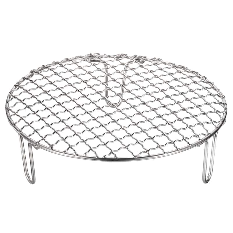Round Cooking Rack 7.5" Stainless Steel Cross Wire Barbecue Grill W 50mm Legs - 7.5 Inch