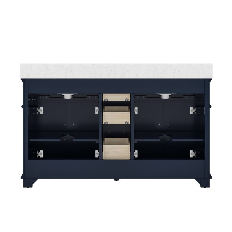 36 Inch Bathroom Vanity with Sink, Soft-Close Sliding Drawers & Cabinet, Bathroom Vanity Cabinet Set in White