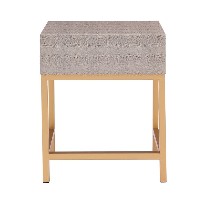 NPD Furniture Durham Faux Shagreen 1 Drawer End Table