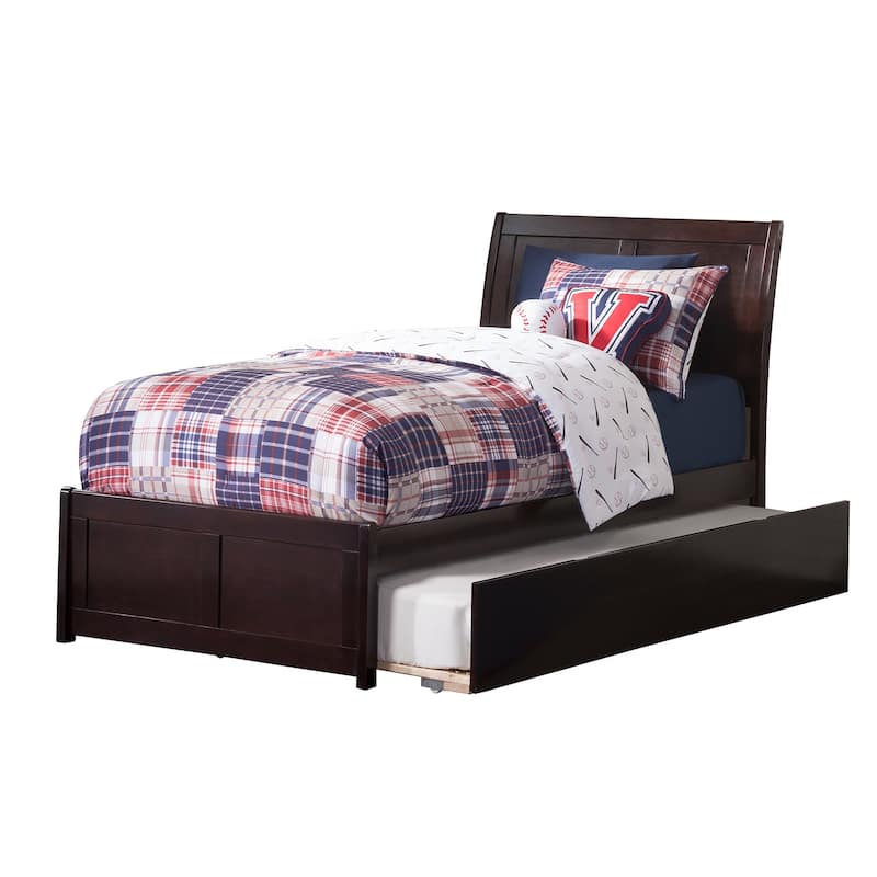Renaissance Revival Platform Bed Twin Trundle - Homestock Elegant Design & Storage