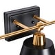 preview thumbnail 10 of 29, Modern Farmhouse Black Gold 3-Light Bathroom Vanity Lights Dimmable Wall Sconces