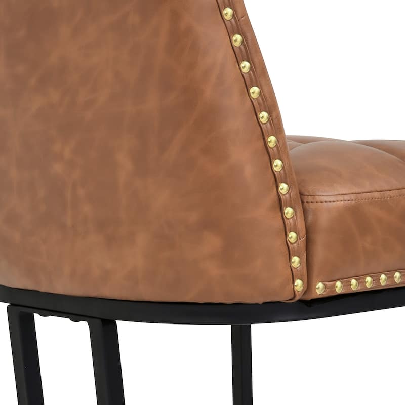 Modern 26.in Armless Barstool Metal Frame Low Back Counter Height Upholstered Bar Stool