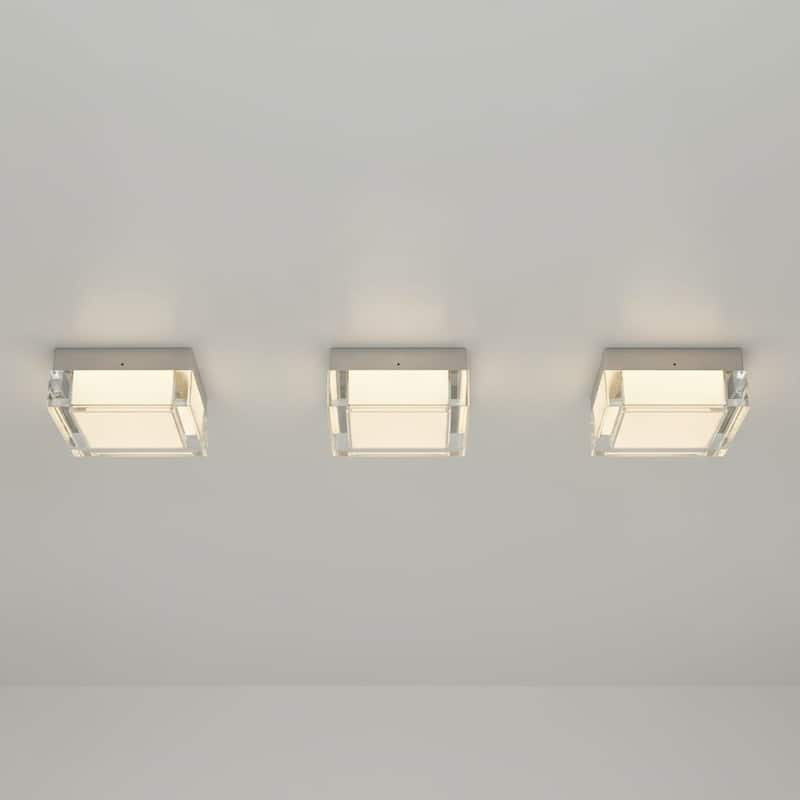 5 Inch Square LED Flush Mount Light Acrylic Diffuser 1500 Lumens Dimmable