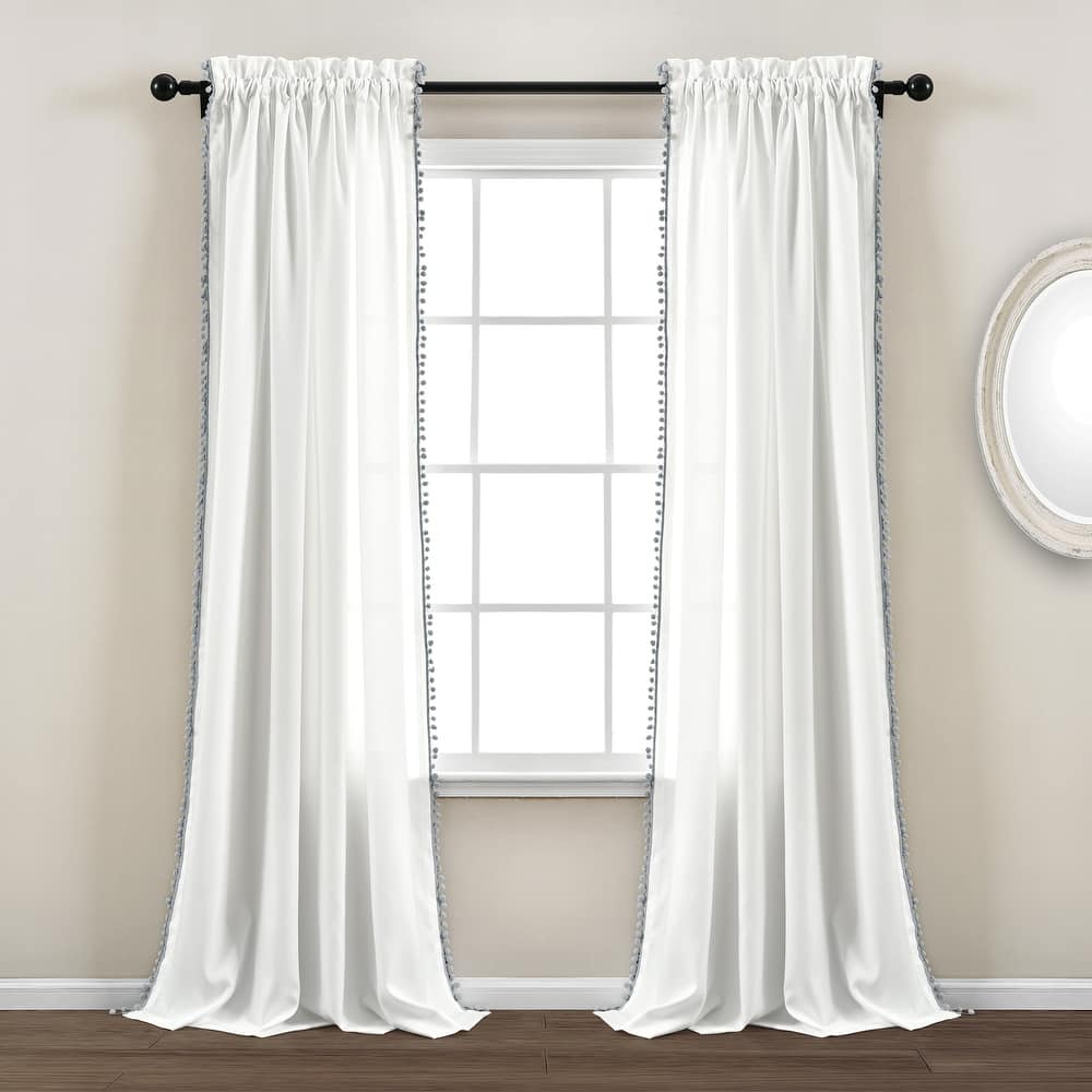 The Gray Barn Watertop Pom Pom 84-inch Curtain Panel