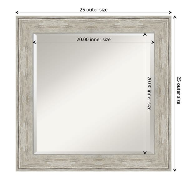 dimension image slide 10 of 12, Beveled Bathroom Wall Mirror - Crackled Metallic Frame