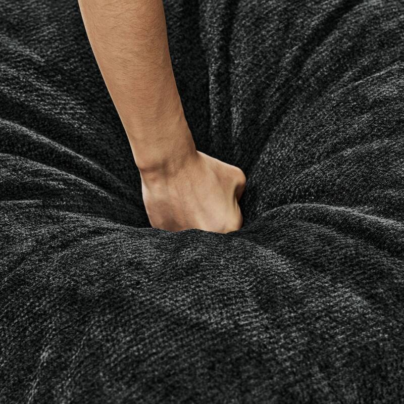 101.9" L-shaped Cashmere Sectional Sofa with Pillows and Movable Ottoman