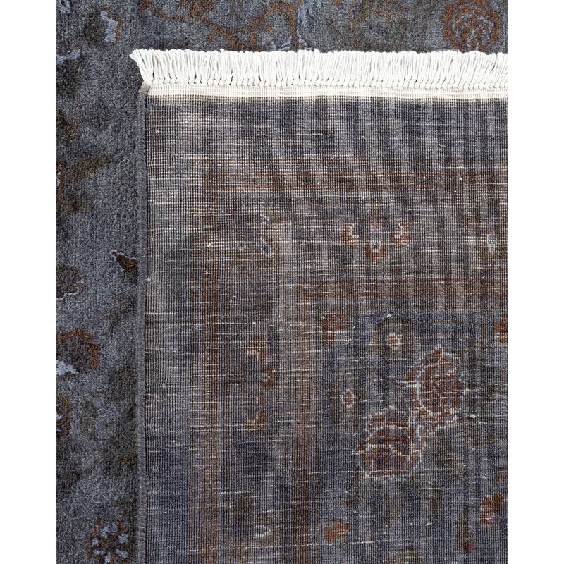 Overton Hand Knotted Wool Vintage Inspired Modern Contemporary Overdyed Gray Area Rug - 8' 2" x 10' 5"