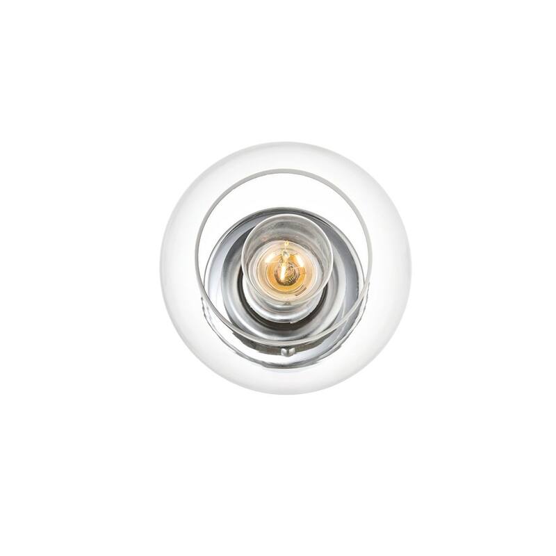 Roger 1 Light Black and Clear Bath Sconce