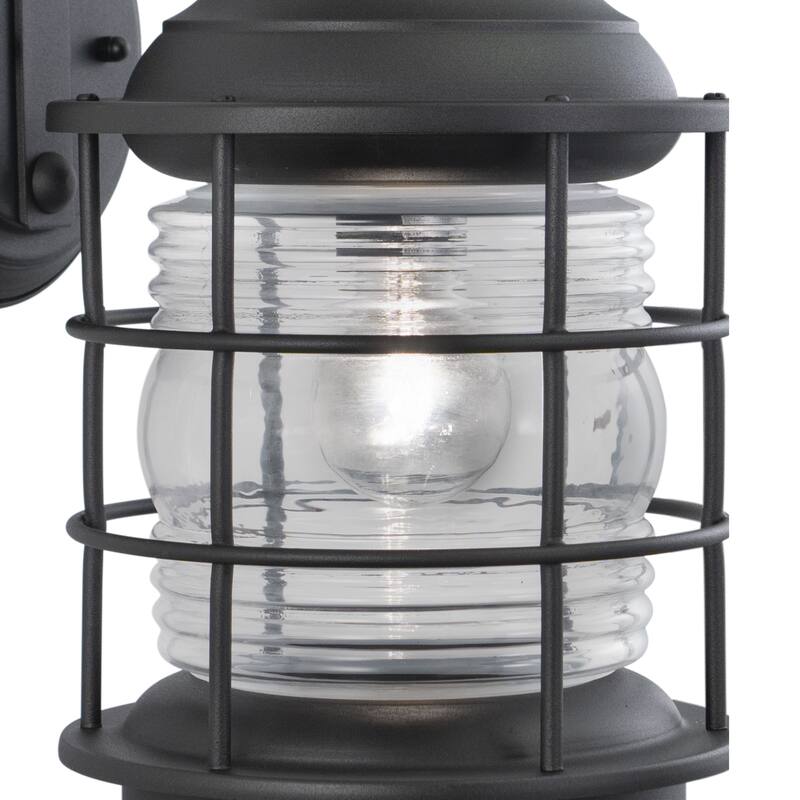 Vaxcel Hyannis 8" Outdoor Wall Light Textured Black - 8-in W x 18-in H x 10-in D
