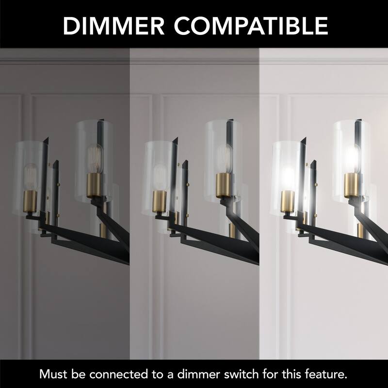 Elk Home Blakeslee Matte Black With Clear Glass 8 Light Chandelier