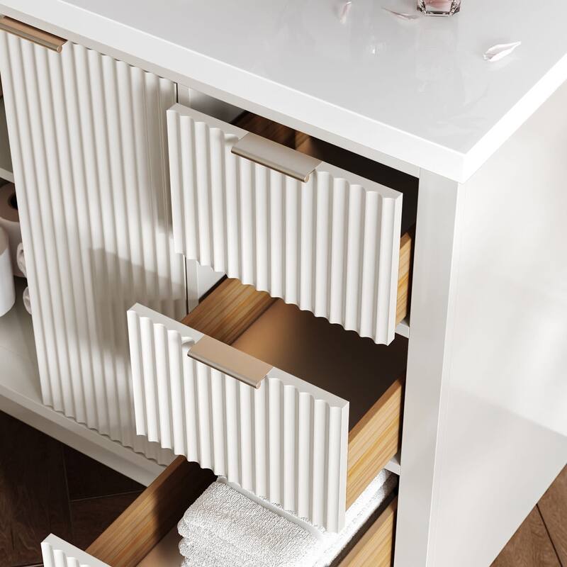 Ariel P55WQRVO Milan 55" Free Standing Single Basin Vanity Set with