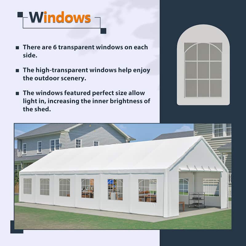 20x40FT Heavy Duty Party Tent - Outdoor Event Shelter with Sidewalls and Carry Bags for Weddings, Camping, Garden