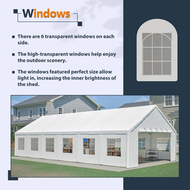 20x40FT Party Tent Heavy Duty, Large Wedding Event Shelters with 3 Carry Bags & Removable Sidewalls