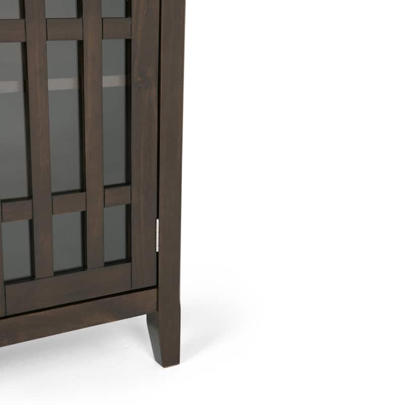 WYNDENHALL Freemont Solid Wood Transitional Low Storage Media Cabinet - 32"w x 14"d x 31" h