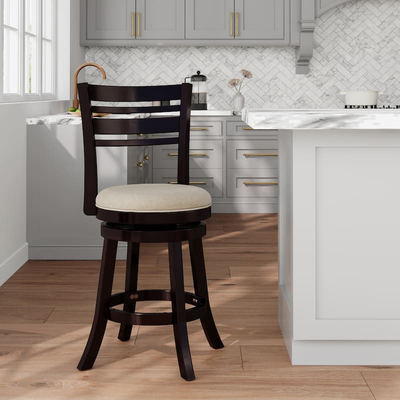 DTY Indoor Living Granby 4-Slat Back Swivel Stool