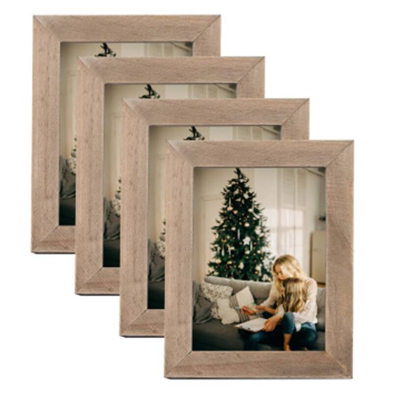 Adeco Decorative Distressed Wood Picture Frame Set - Set of 4 -Brown - Set of 4 -Brown