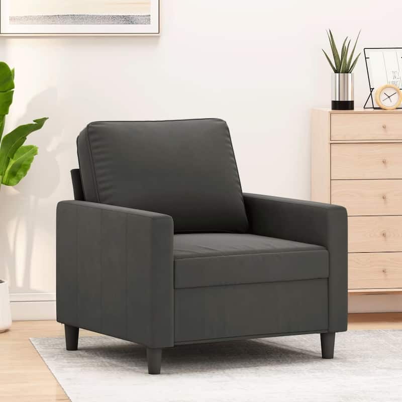 vidaXL Sofa Chair Dark Gray 23.6" Velvet - 30.7" x 30.3" x 31.5"