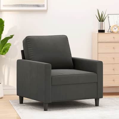 vidaXL Sofa Chair Dark Gray 23.6" Velvet - 30.7" x 30.3" x 31.5"