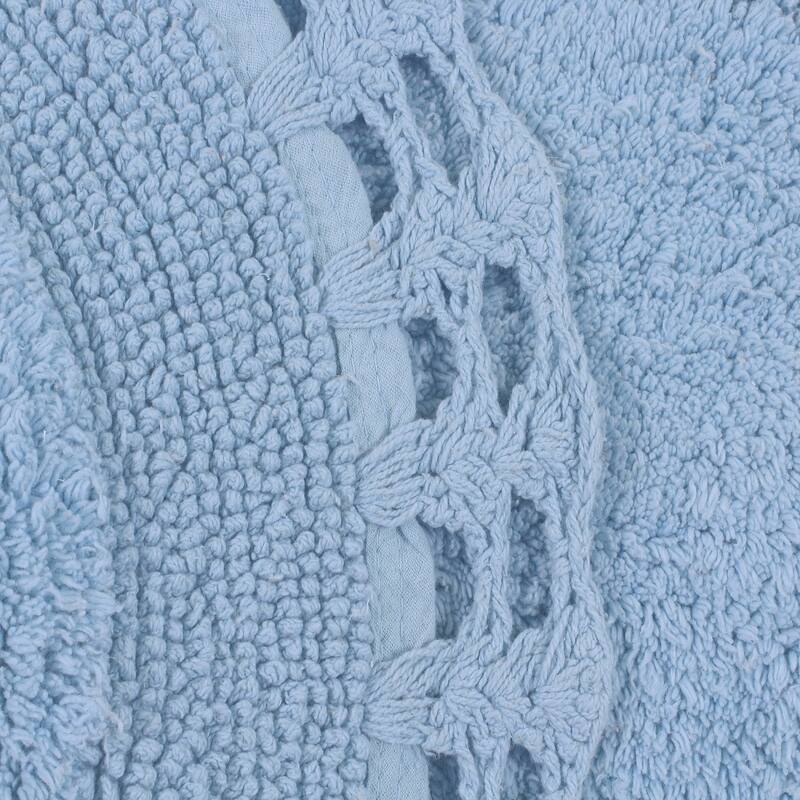 Hampton Contour Rug, Cotton Soft, Water Absorbent, Non Slip U Shape Contour Rug Machine Washable 20"x20" Contour