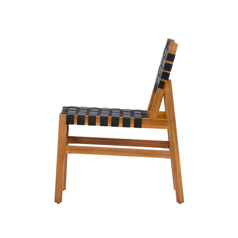 Christopher Knight Home - Orla Outdoor Acacia Wood Dining Set with Woven Rope Side Chairs & Rectangular Slat Table