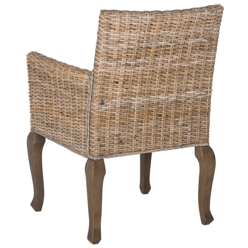 SAFAVIEH Alearda Natural Dining Chair (Set of 2) - 23" x 24.4" x 34" - 23Wx24Dx34H