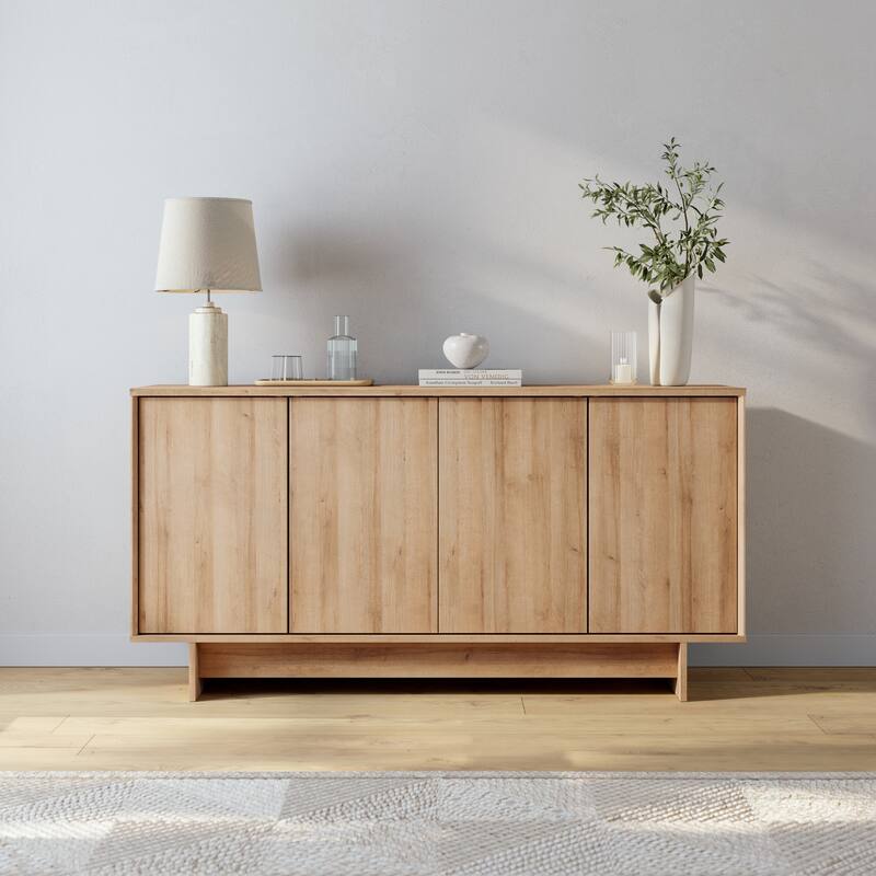 Prepac Finnley Sideboard Cabinet Buffet Cabinet with Storage, Entryway Cabinet with Adjustable Shelves