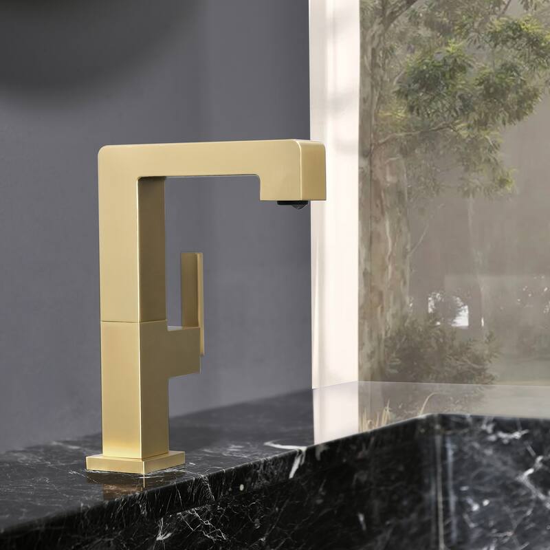7.8"-11.8"H Solid Brass Single Handle Single Hole Bathroom Sink Faucet
