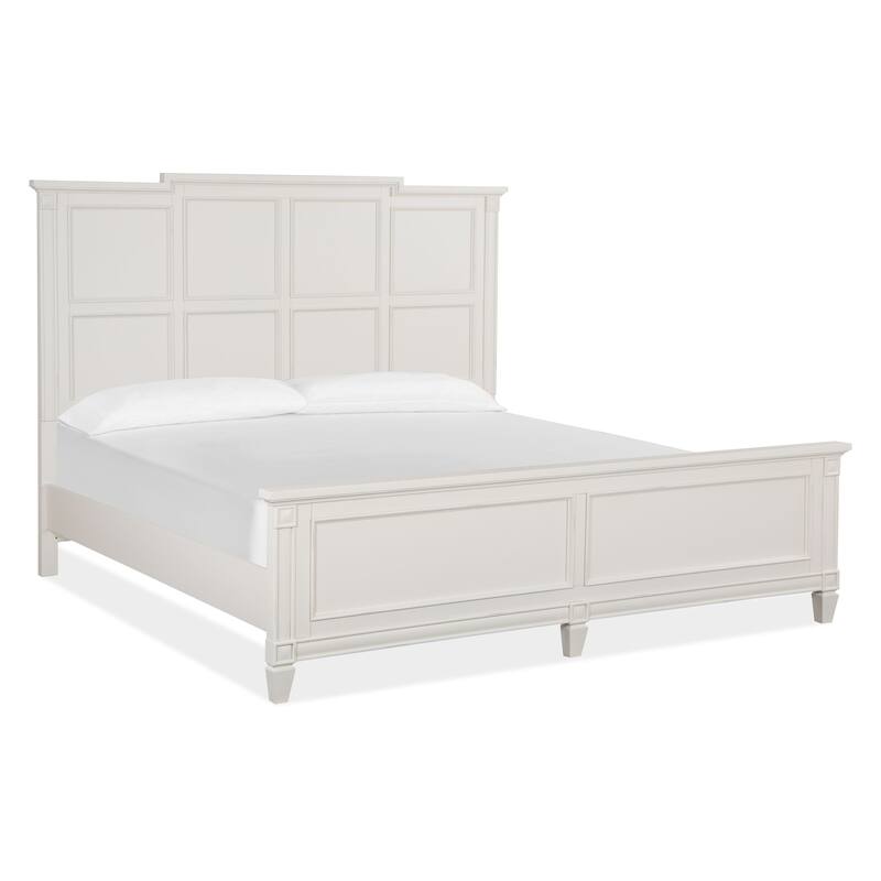 Magnussen Home Willowbrook Egg Shell White With Slight Rub Through Panel Bed - King