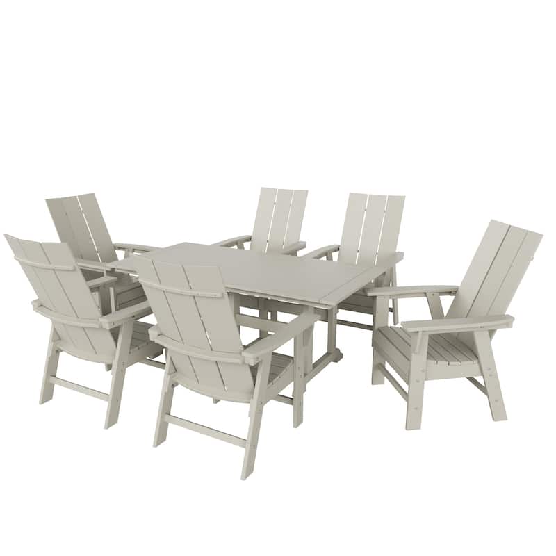 Shoreside 7-Piece Rectangular Poly Eco-Friendly All Weather Outdoor Dining Set