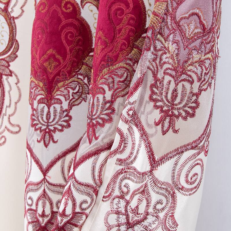 Betsy Macrame Embroidered Window Curtain Panel