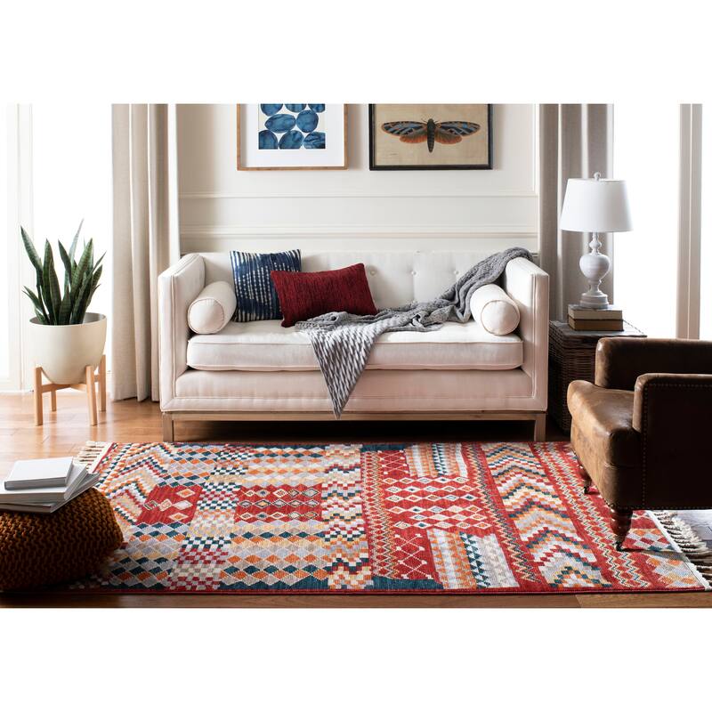 SAFAVIEH Farmhouse Avine Boho Tribal Polyester Rug