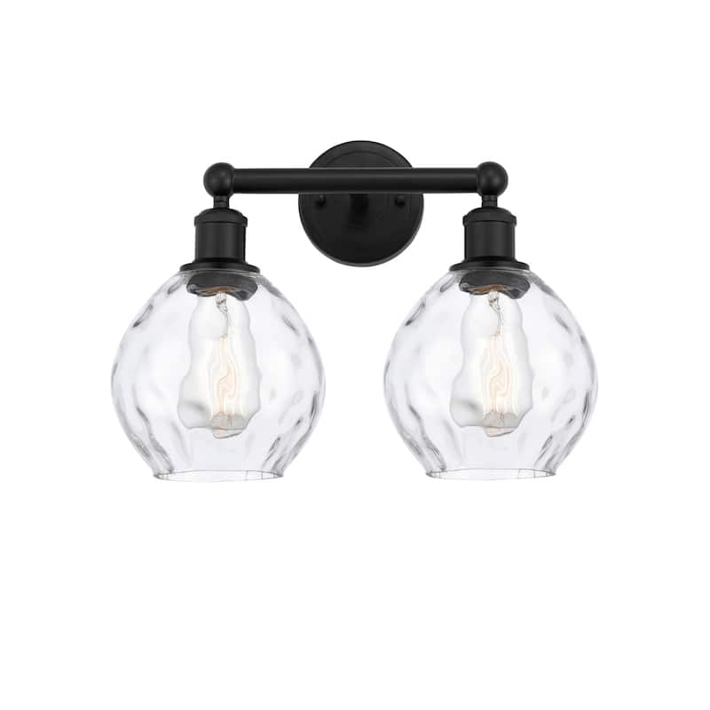 Innovations Lighting 616-2W-11-15 Waverly Vanity Waverly 2 Light 15" - Matte Black / Clear
