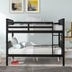 preview thumbnail 15 of 36, Full Over Full Bunk Bed with Ladder, Solid Wood Bunk Bed Frame with Safety Guardrail for Teens/Adults, Convertible into Two Beds Espresso - Full
