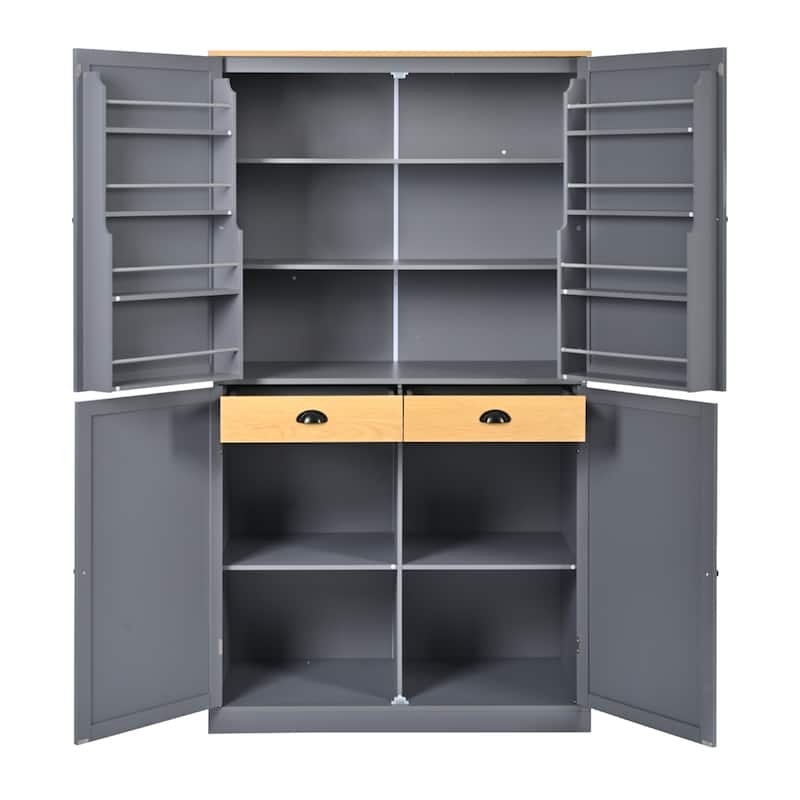 High Freestanding Kitchen Pantry Large Cupboard Storage Cabinet