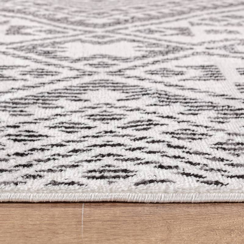 Black Ivory Tribal Pattern Stylish and Durable Area Rug