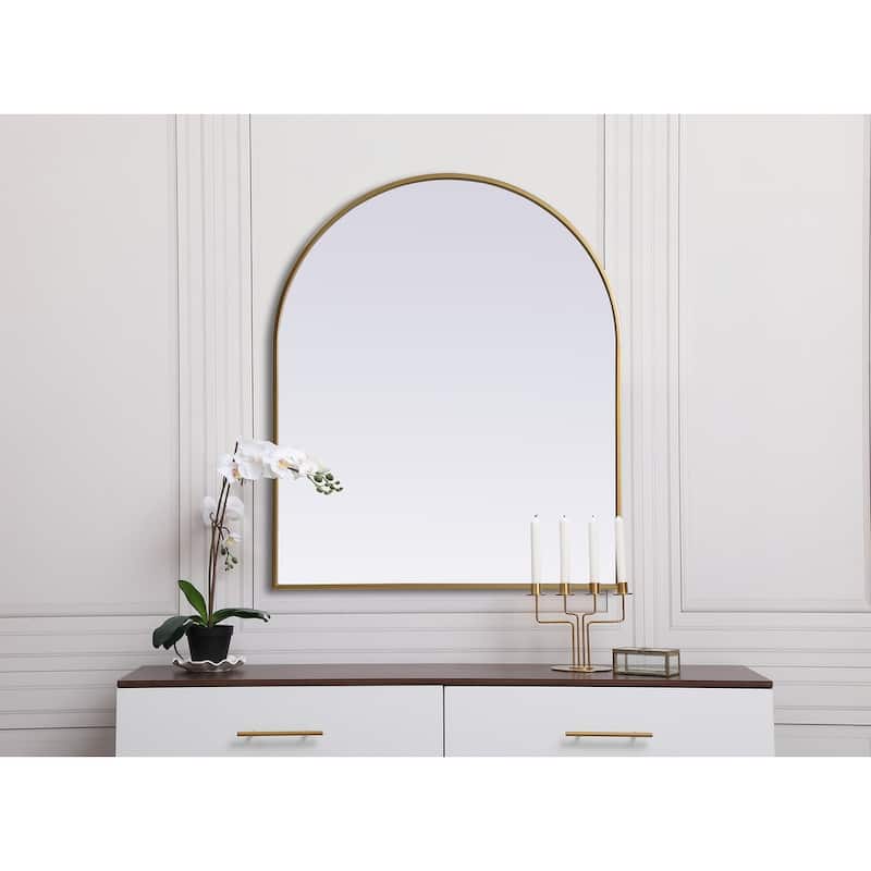 Indigo Home Metal Frame Arch Mirror 30x36 Inch