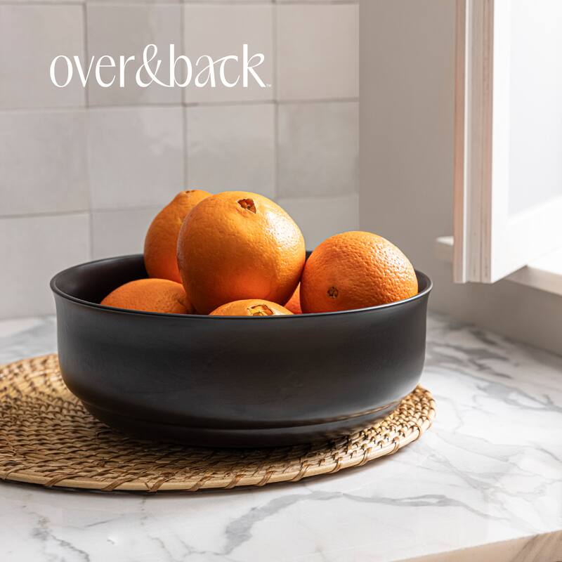 over&back Rimmed Semi-Matte Stoneware Serving Bowl