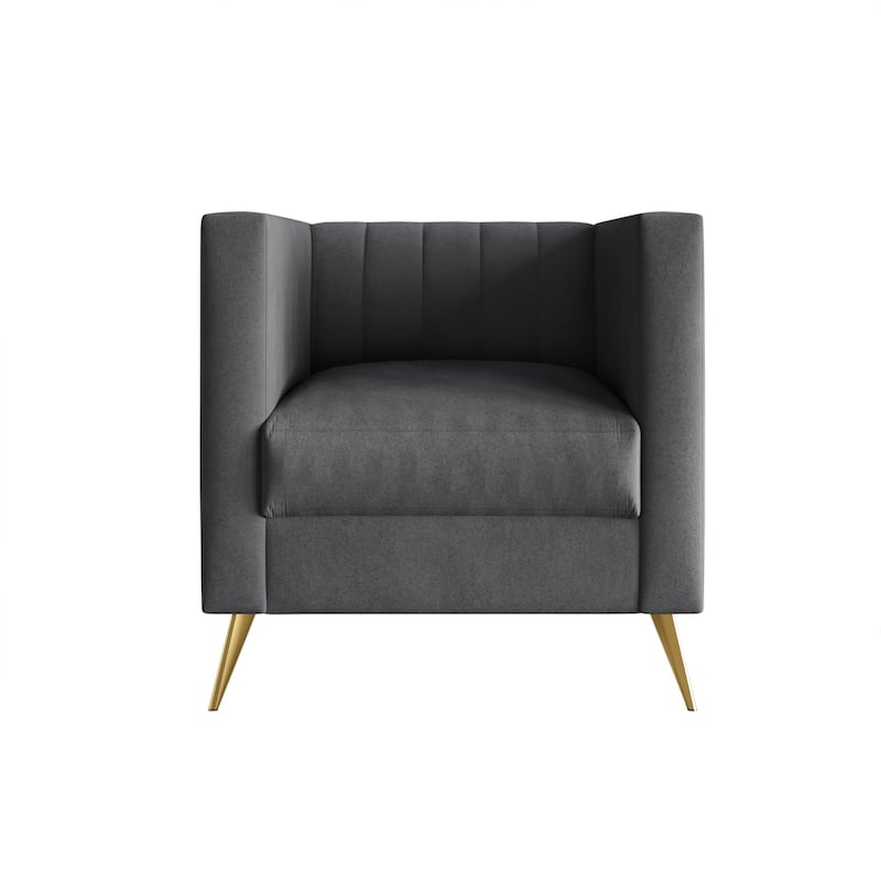 Clayfell Weiss Velvet Square Arm Chair/ Loveseat/ Sofa