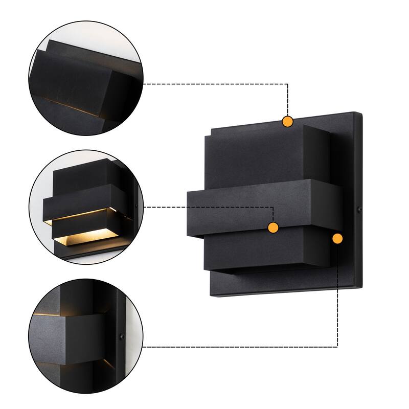C Cattleya 1-Light Matte Black Aluminum Integrated LED Wall Light - Matte Black