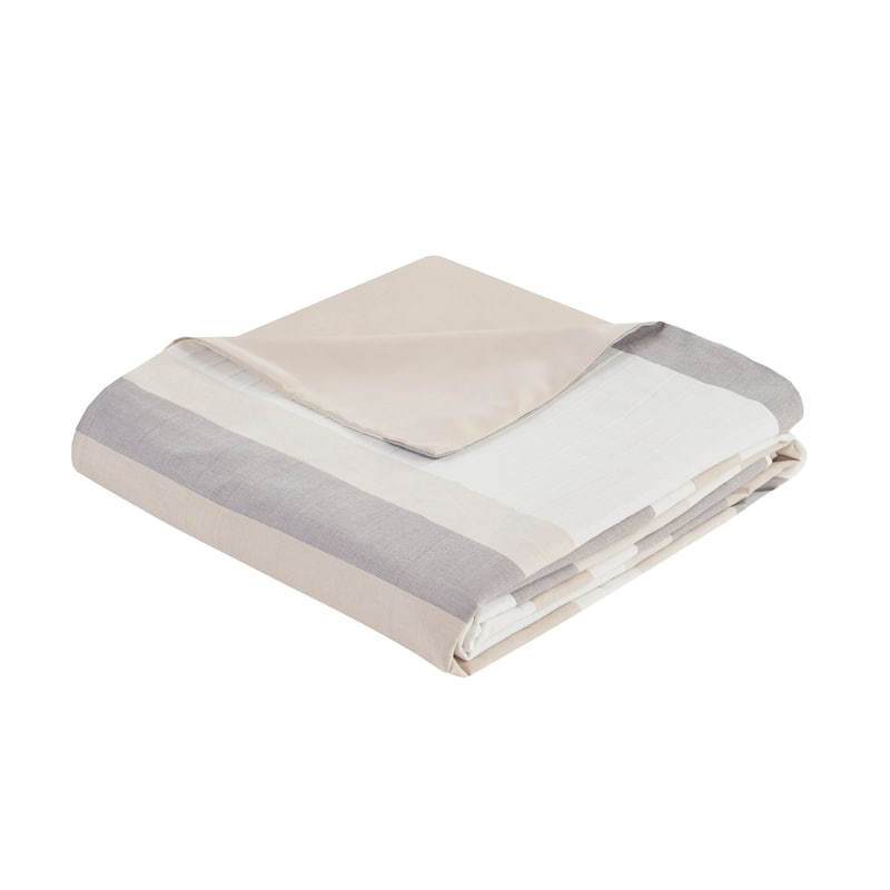 Madison Park Levi Blue/ Natural 3 Piece Jacquard Duvet Cover Set(Insert excluded)