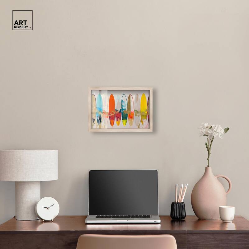 Surfboard Horizons II Shadowbox by Art Remedy