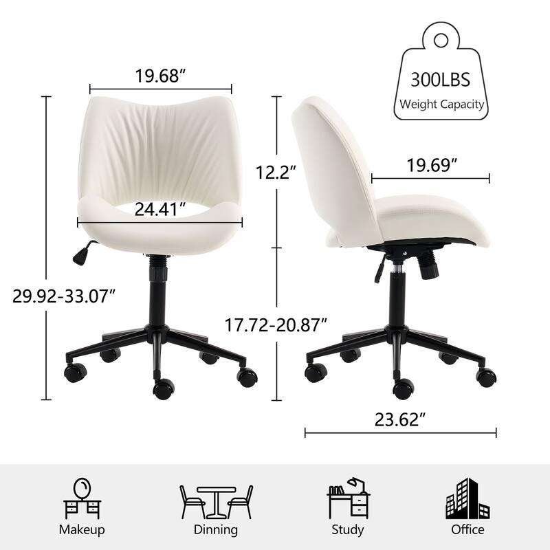 Swivel Armless Ergonomic Office Chair with Wheels