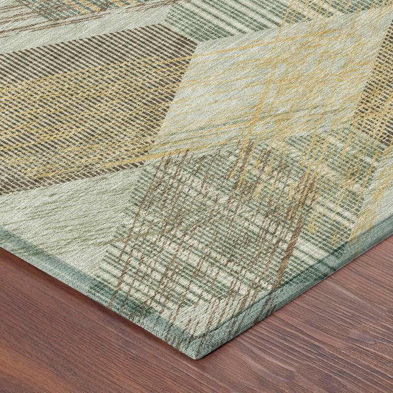 Machine Washable Indoor/ Outdoor Modern Hotchkiss Chantille Rug