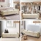 preview thumbnail 44 of 79, 66" Storage Bench King Size End of Bed with Double Lids and Gold Legs