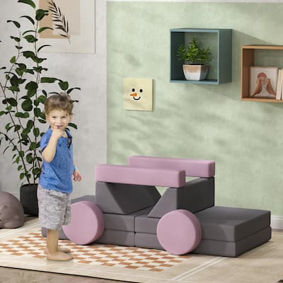 12 Piece Toddler Soft Foam Play Blocks Set for Creative Building Cars Castles Educational Cushions
